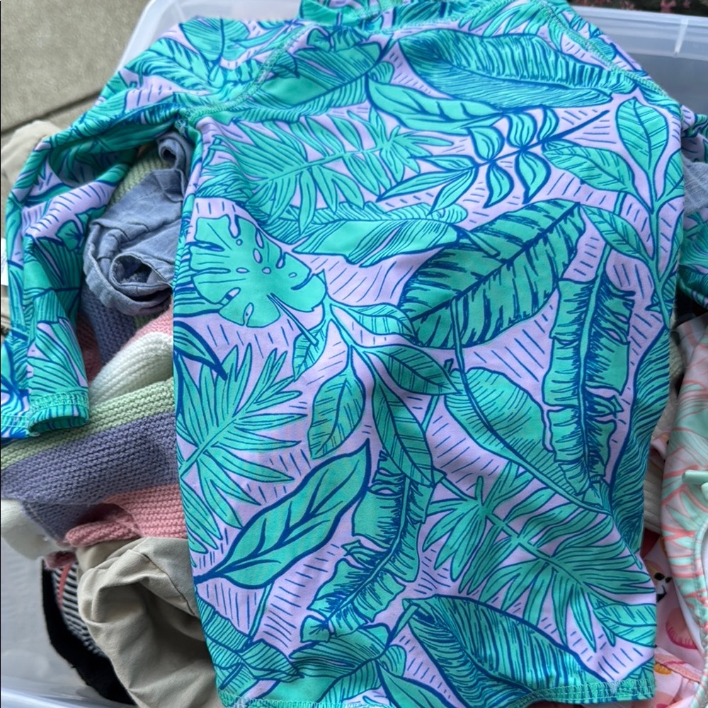 Tropical Leaf Kids Swim Shirt